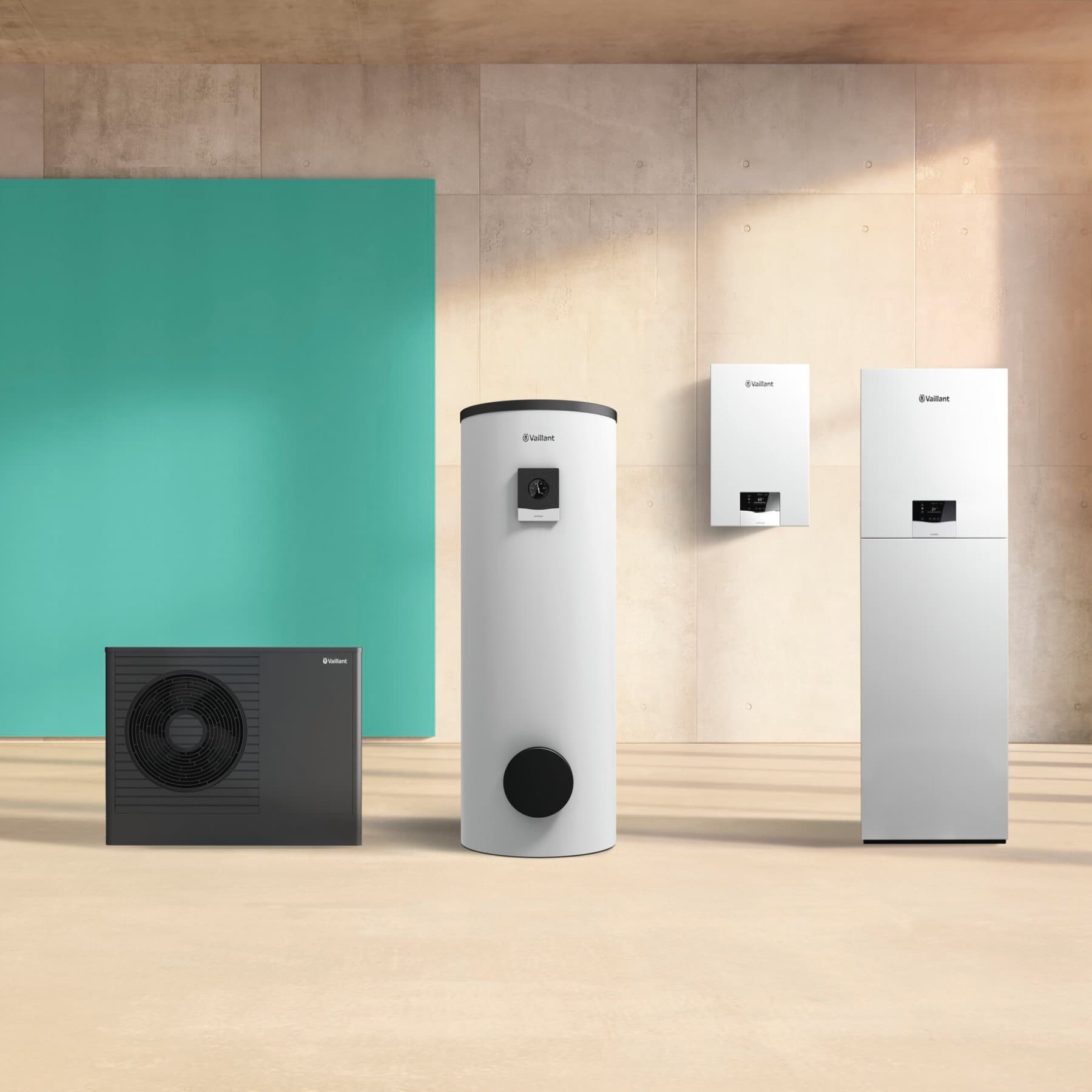 Produkty Vaillant w rzędzie