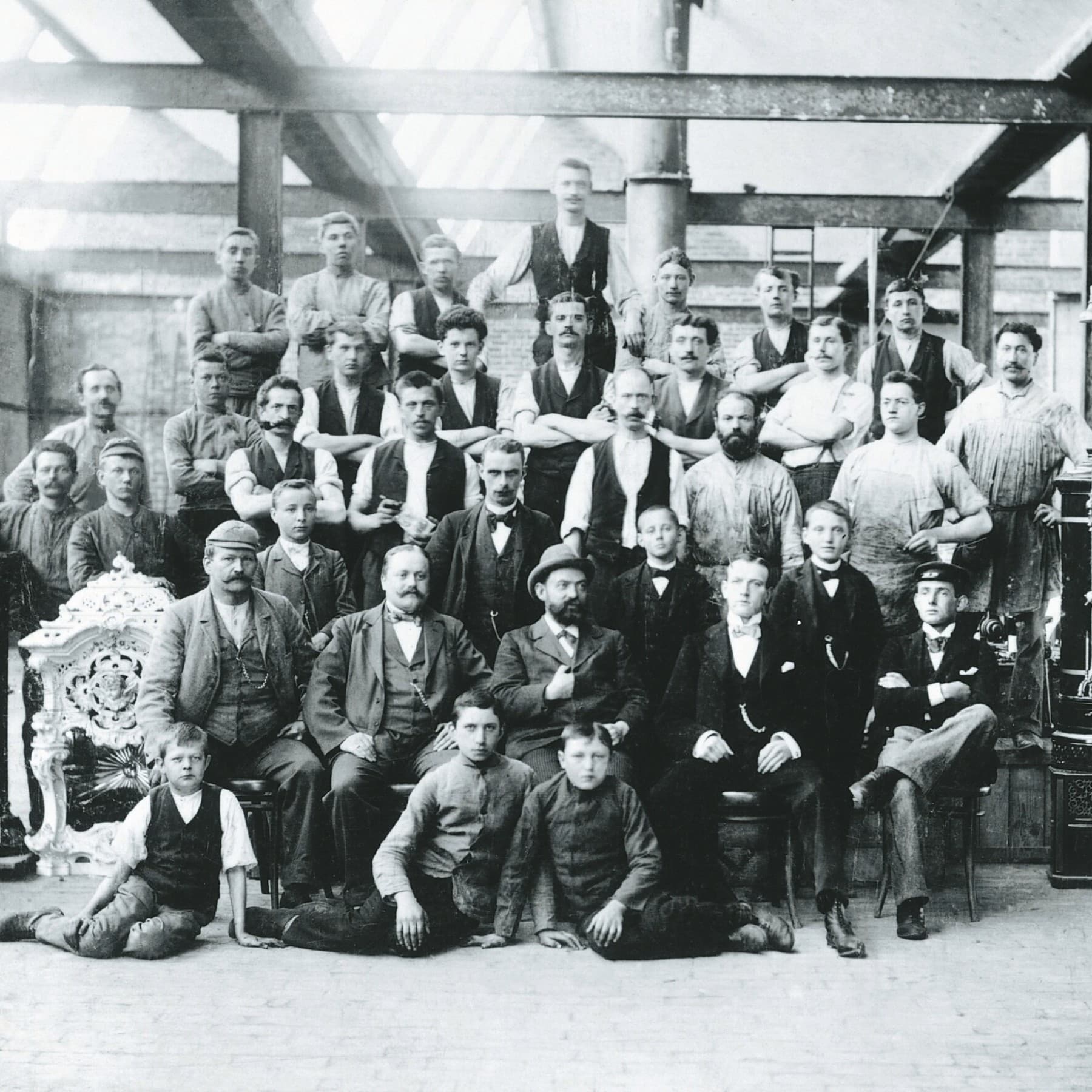 Historyczne zdjęcie pracownika firmy Vaillant