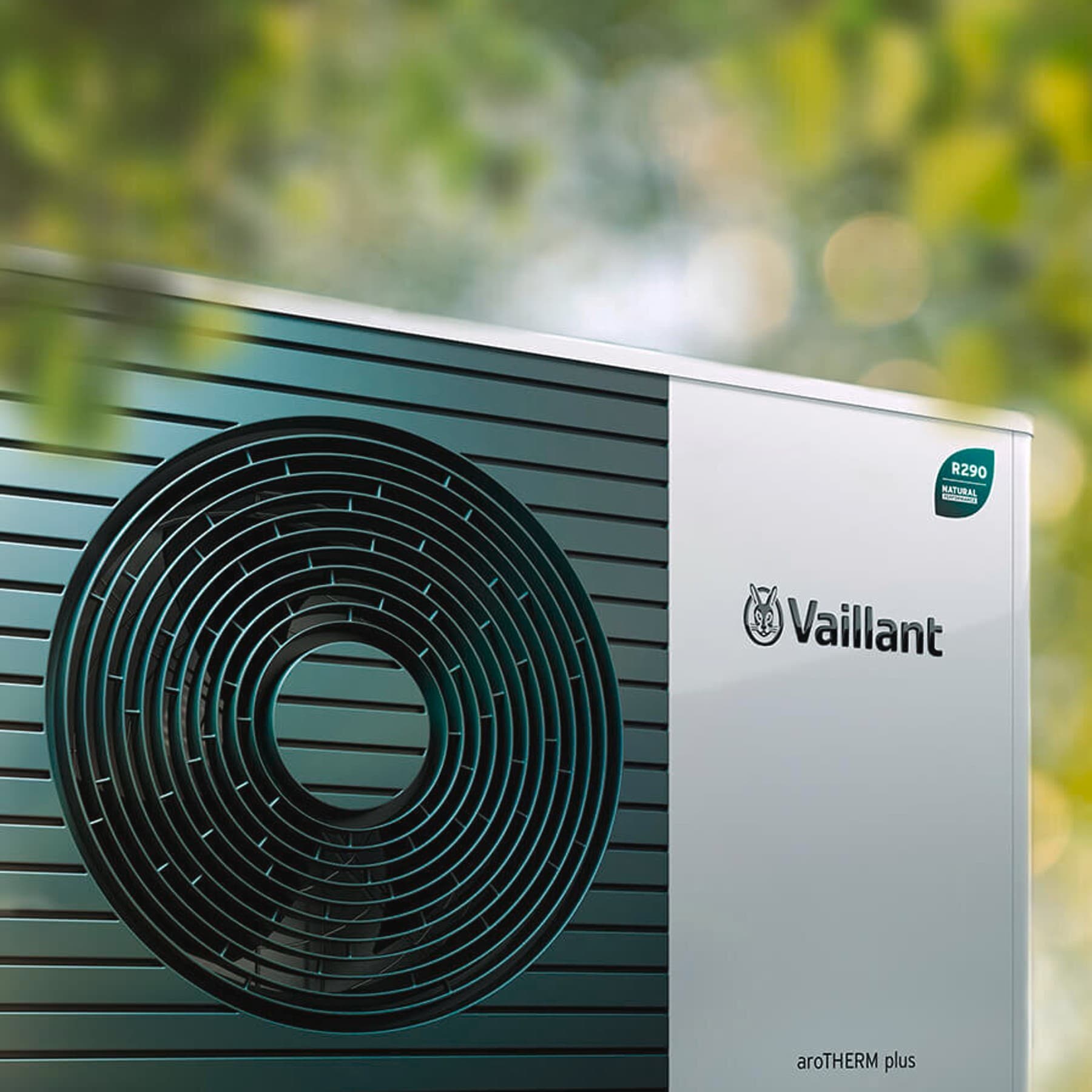 Pompa ciepła Vaillant z oznaczeniem naturalnego czynnika chłodniczego R290.